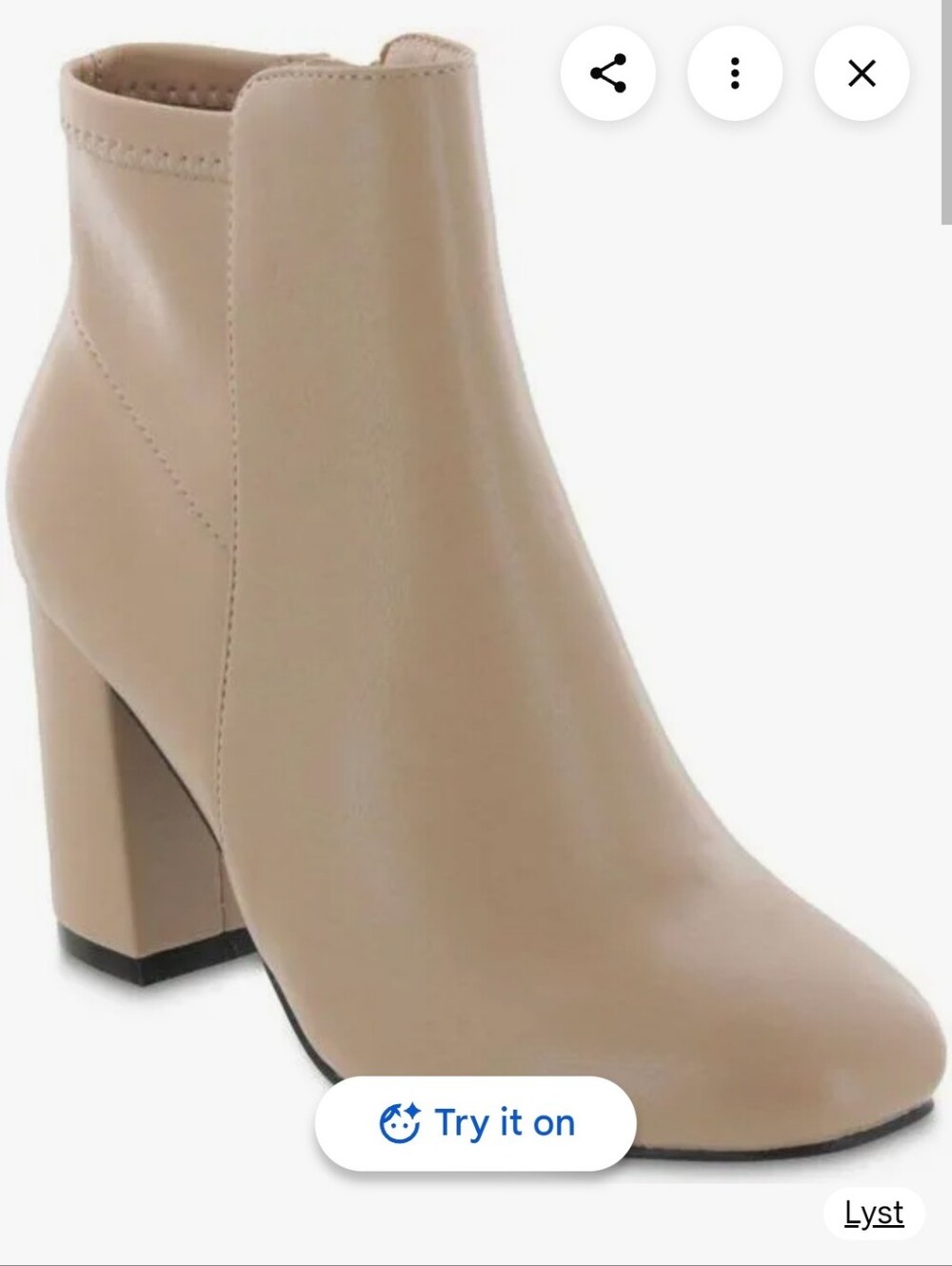MIA Beige Block Heel Ankle Booties
